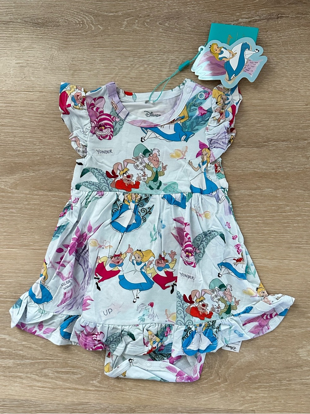 Posh Peanut Alice in Wonderland Bodysuit Twirl Dress 12-18 NWT